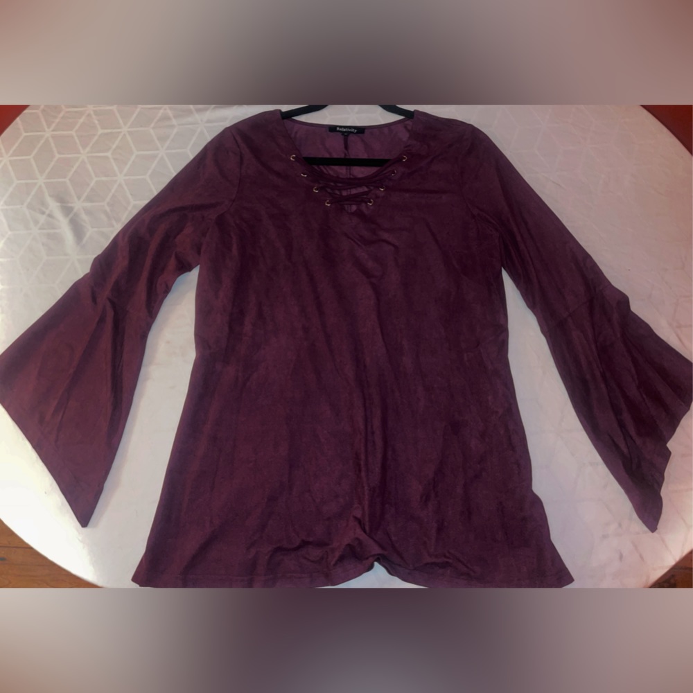 Purple Suede Criss-Cross Top